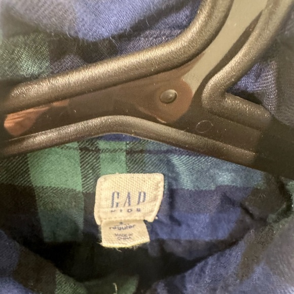 GAP Kids Plaid Shirt in Blue and Green small 6/7 - Picture 2 of 2